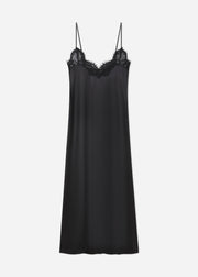 Lace Slip Dress in Silk - Black - CO Collections